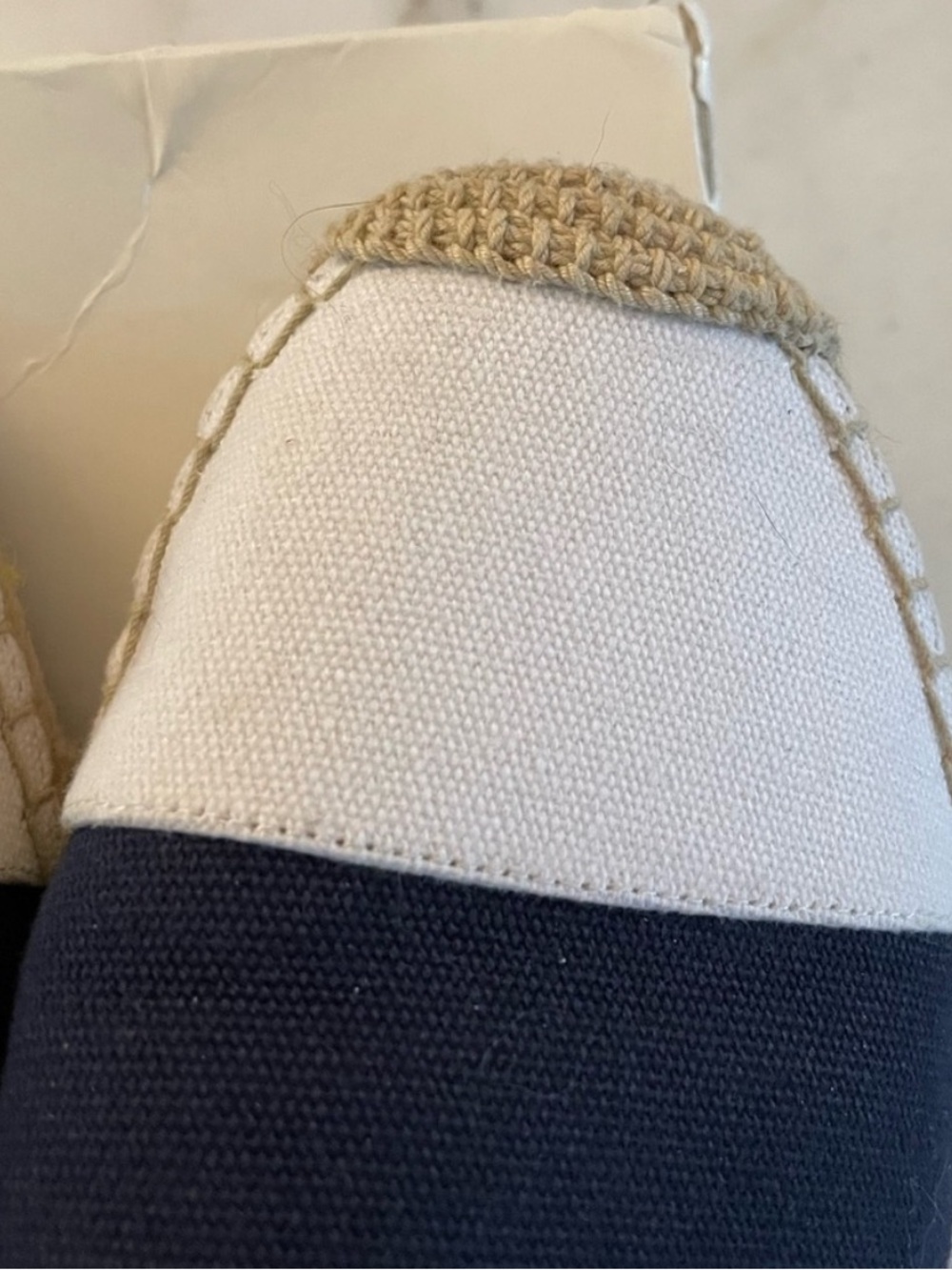 J Crew Women's Navy and White Canvas Espadrilles size 8.5 - Picture 12 of 15